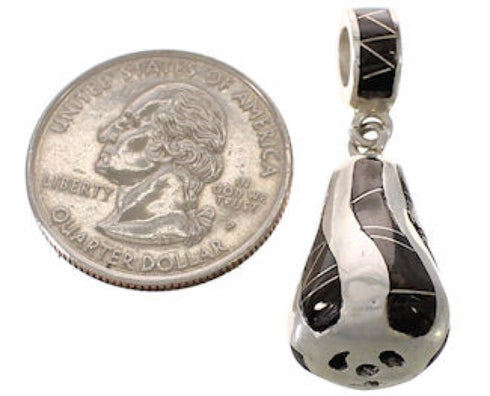 Jet And Sterling Silver Slide Pendant WX42725